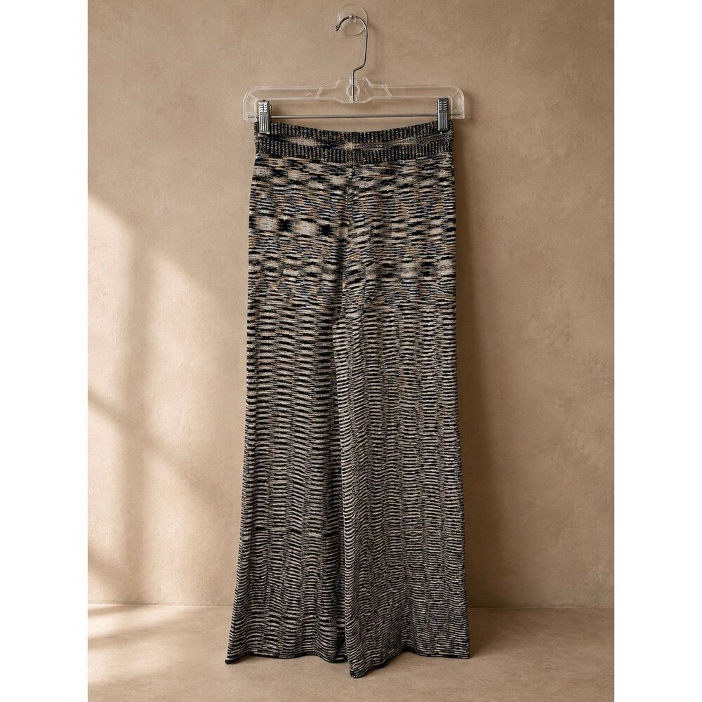 Anthropologie Little Lies Sz M Wide Leg Knit Lounge Pants Multicolor Drawstring - Picture 5 of 9